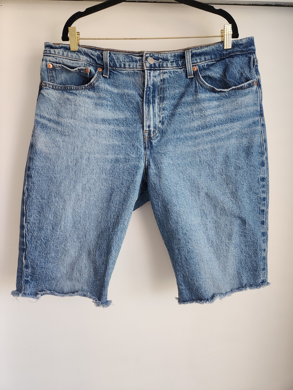 Levi's Light Blue Distressed Denim Cut-off Shorts No Stretch